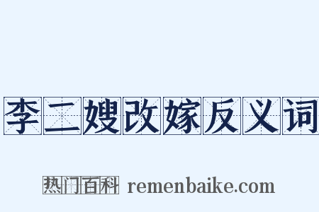 李二嫂改嫁反义词是什么意思的图片
